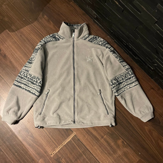 Vintage Fleece Jacke von Salewa (S Unisex) grau Muster