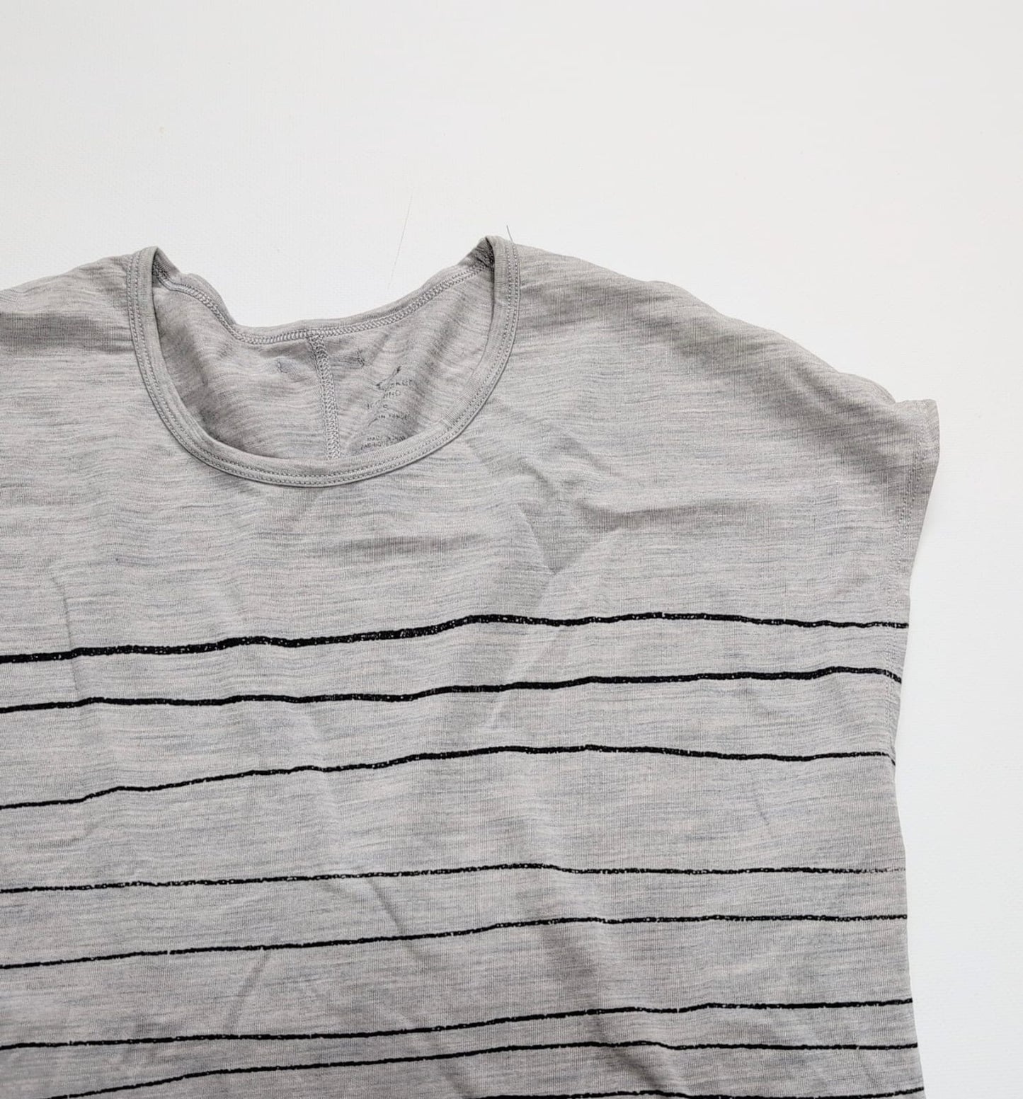 Lockeres T-Shirt Damen S von Icebreaker Merino grau gestreift