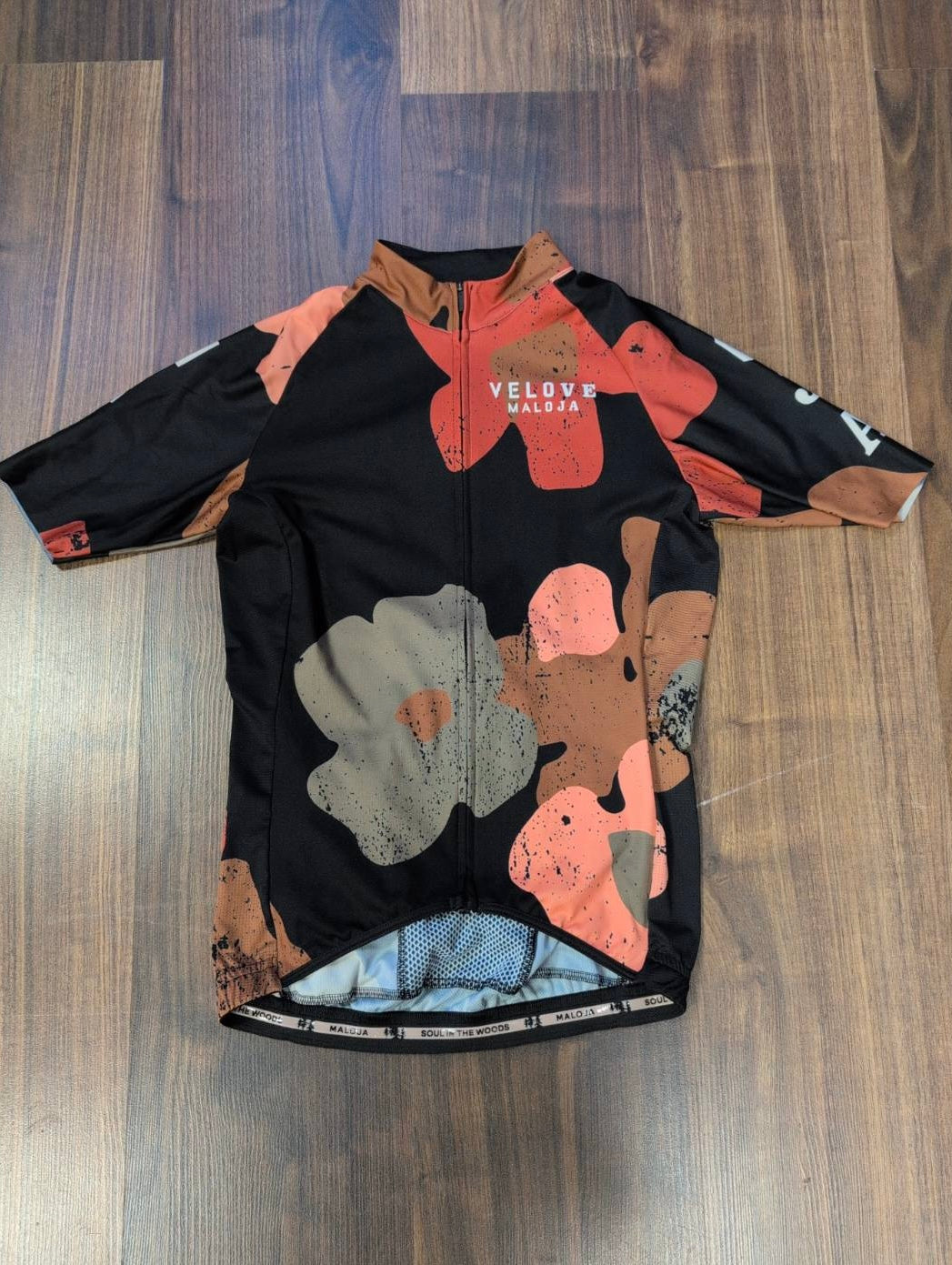 Radjacke / Radtrikot von Maloja (Damen S) schwarz mit Print - wanderlich.com
