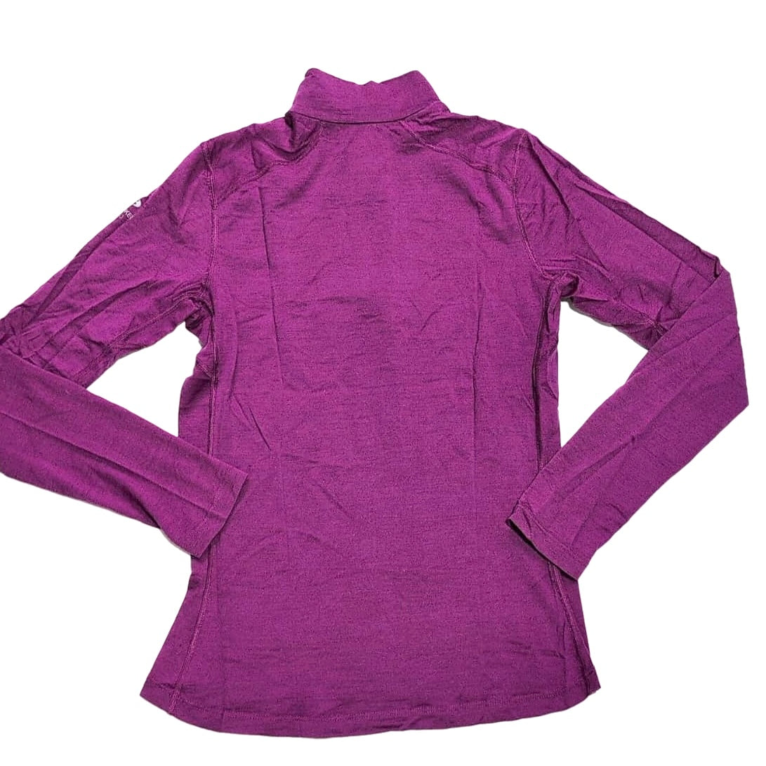Merino Zip Longsleeve Icebreaker (M Damen) Magenta lila