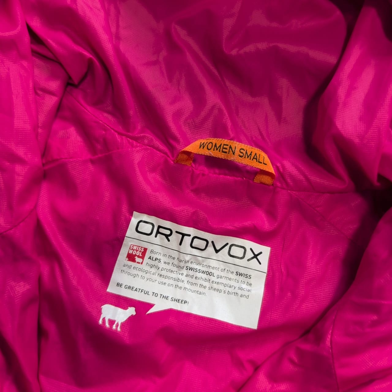 Wolle / Daunen Jacke von Ortovox (S Damen) blau mit Kapuze