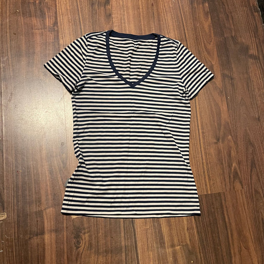 Merino T-Shirt von Icebreaker (Damen M) weiß-blau gestreift