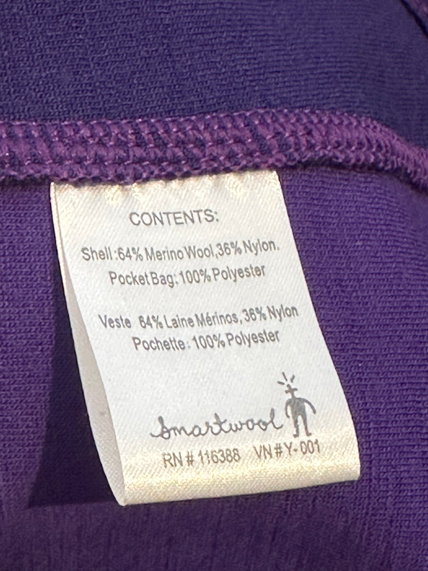 Merino Kapuzen Jacke von Smartwool (S Damen) Zip Hoodie lila