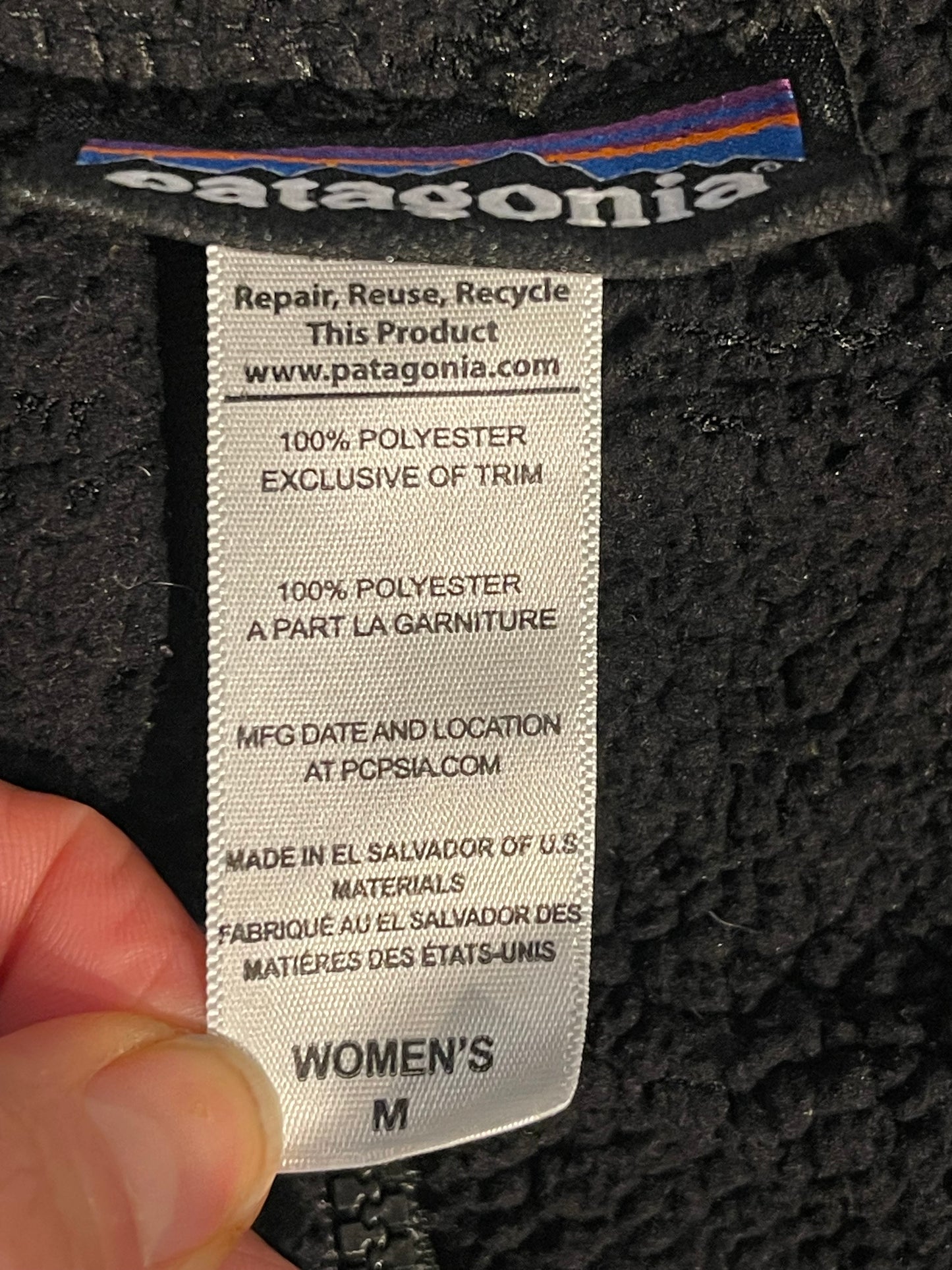 Patagonia Fleece Jacke (M Damen) Hoodie Retro Pile schwarz