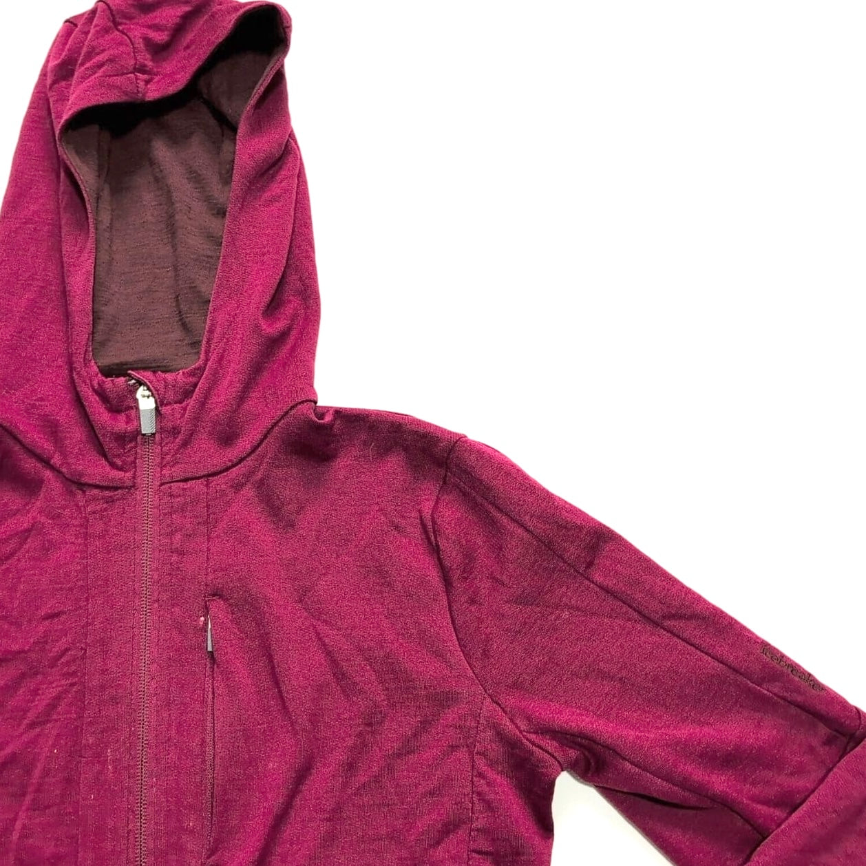 Merino Jacke von Icebreaker (XS Damen) Zipper Hoodie dunkelrot - wanderlich.com