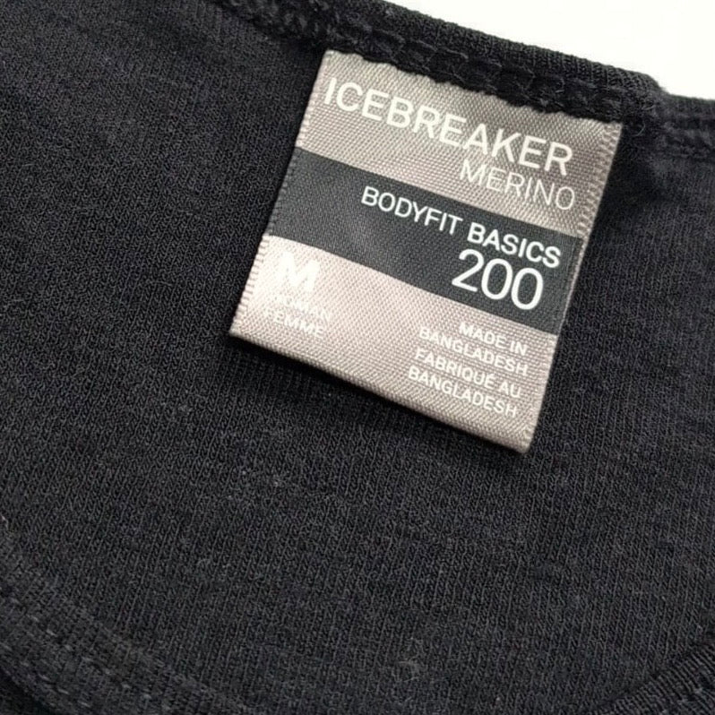 T-Shirt von Icebreaker Merino 200 (M Damen) Baselayer schwarz - wanderlich.com