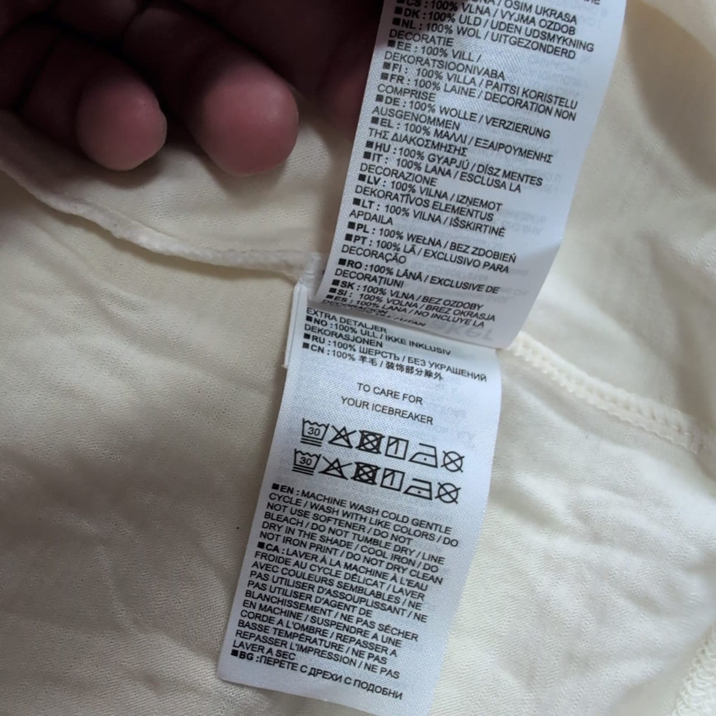 T-Shirt von Icebreaker 100% Merino (XL Damen) weiß Print