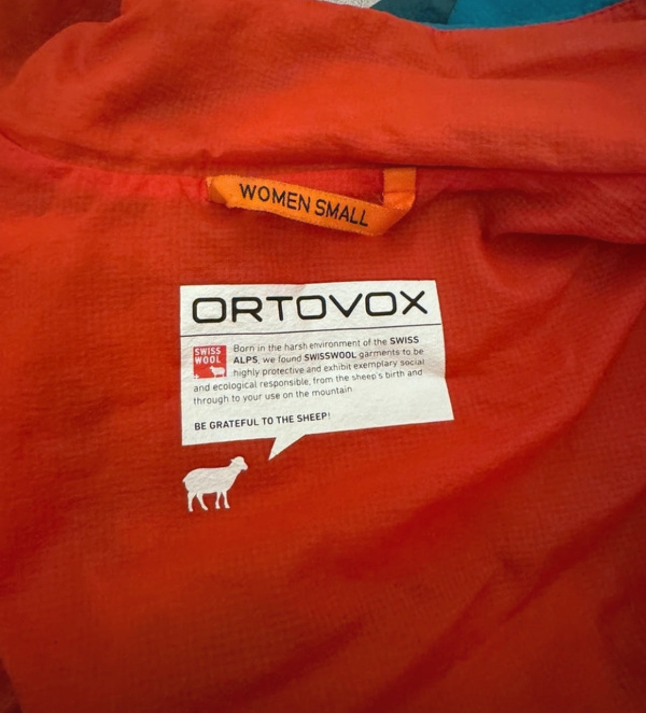 Jacke von Ortovox Swisswool inside (S Damen) blau-türkis