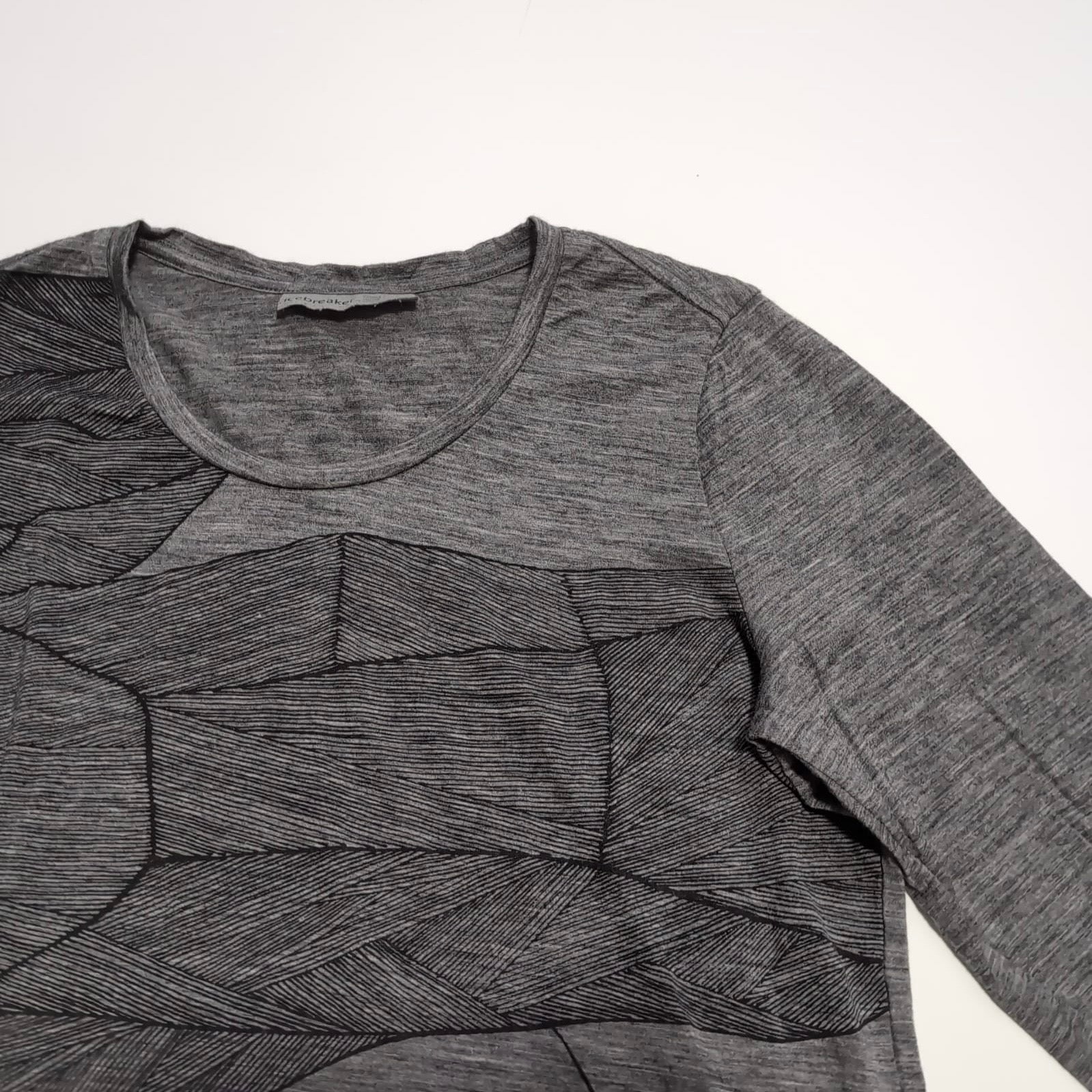 Longsleeve Icebreaker (L Damen ) Merino grau Print - wanderlich.com