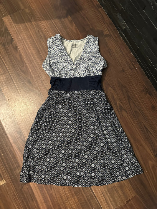 Kleid Patagonia Baumwolle (Größe S :36 ) Muster weiß marineblau