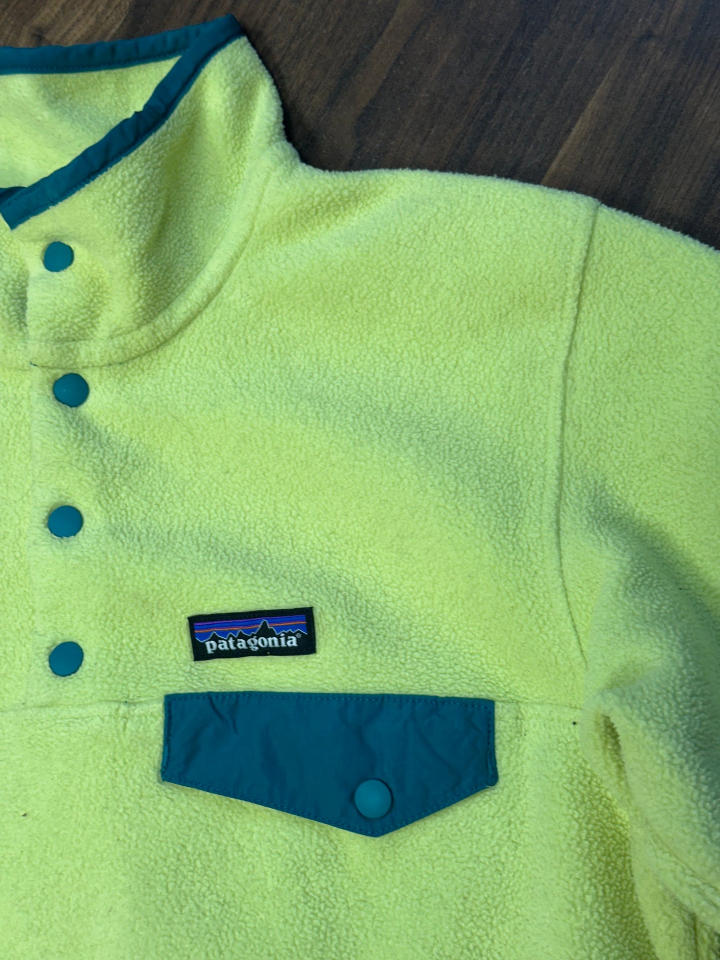 Patagonia Synchilla Pullover (M Damen) Fleece Sweatshirt grün gelb