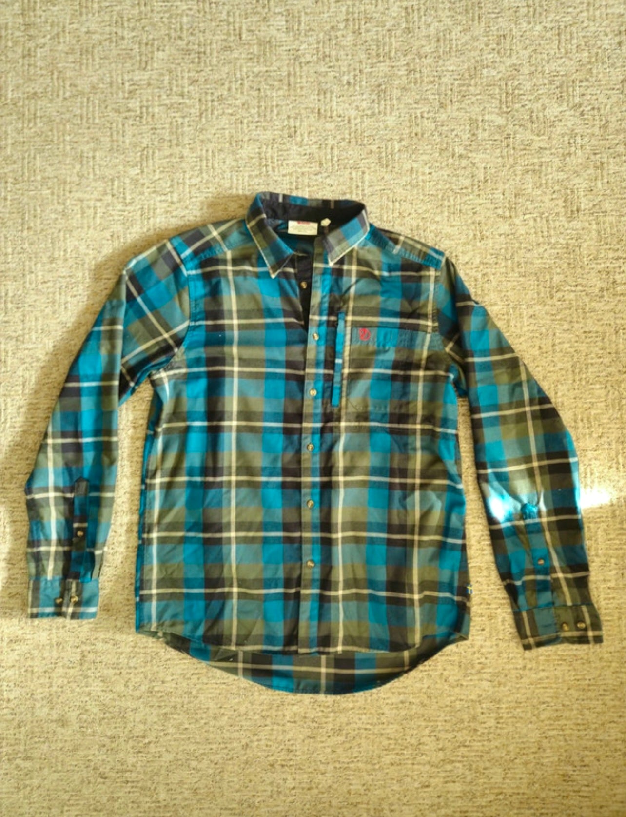 Warmes Hemd von Fjällräven (L :50 Herren) grün blau kariert