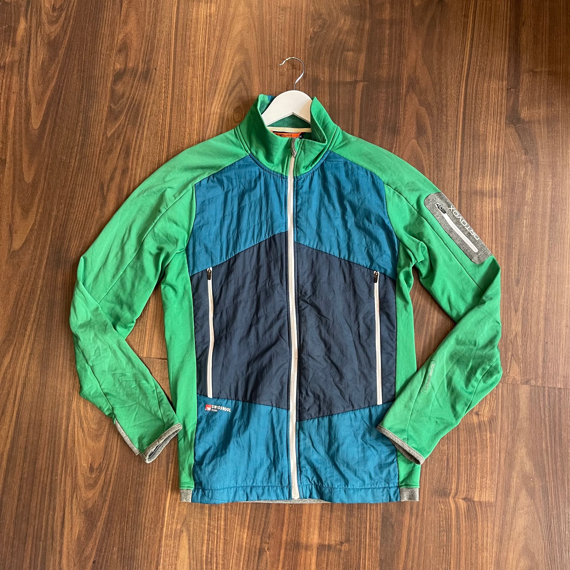 Ortovox Jacke Merino inside (XXL Herren) Hybrid grün-blau - wanderlich.com