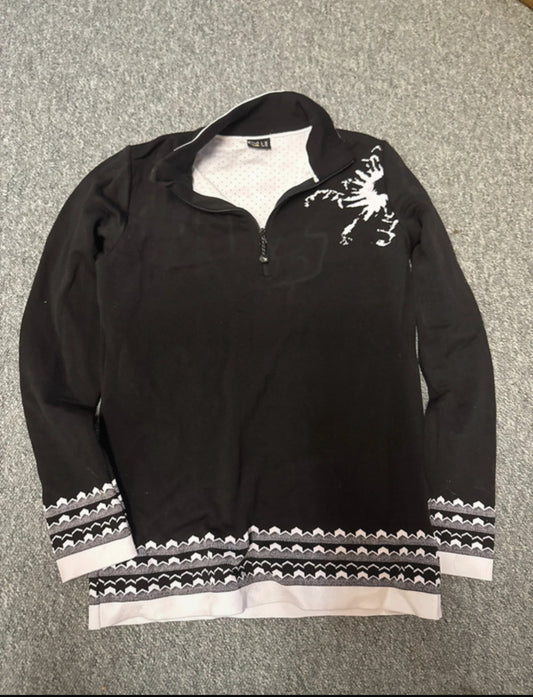Zipper Longsleeve / Ski Pullover (Damen M) Salewa schwarz