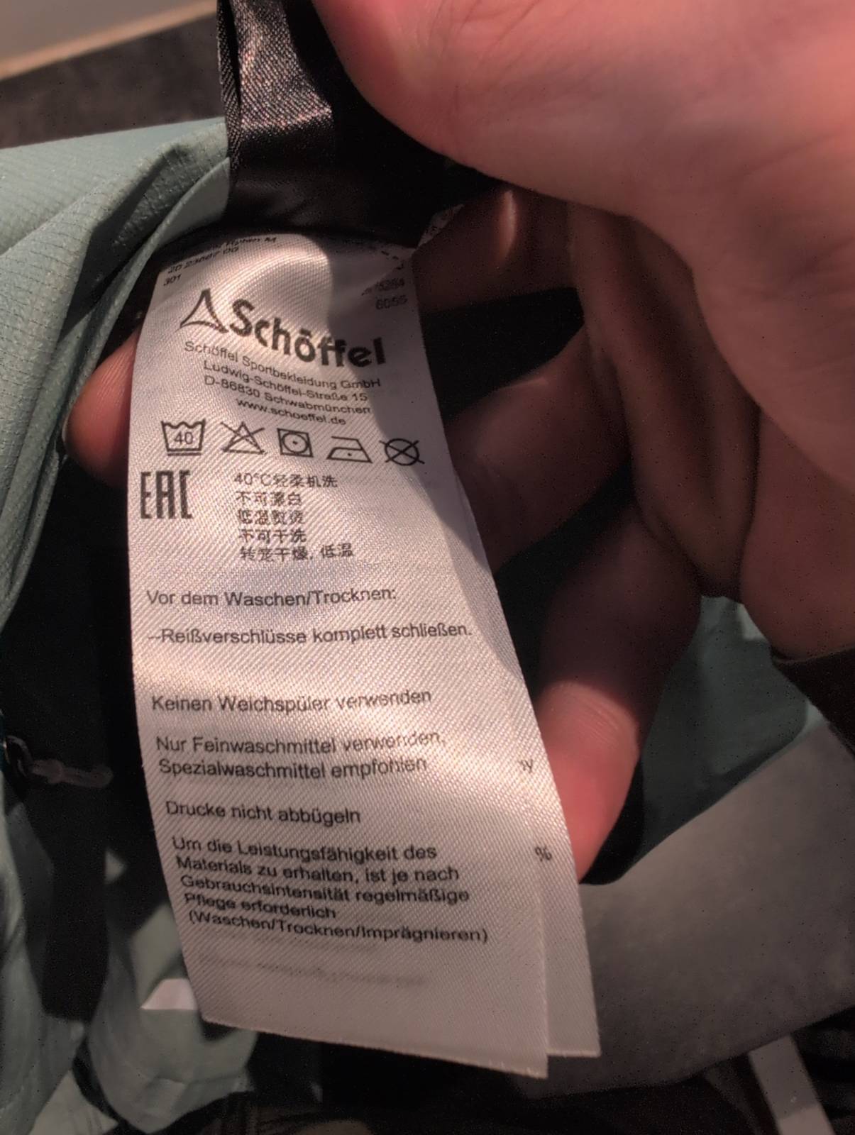 Jacke von Schöffel (L : 50 Herren) Hardshell mintgrün - wanderlich.com