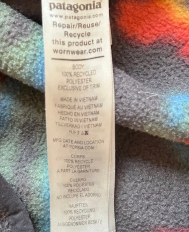 Zip Pullover Patagonia (S Herren / M Damen) Synchilla grau bunt