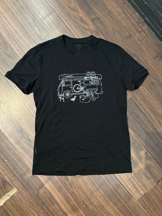 T-Shirt von Icebreaker Merino (S Herren) schwarz Print
