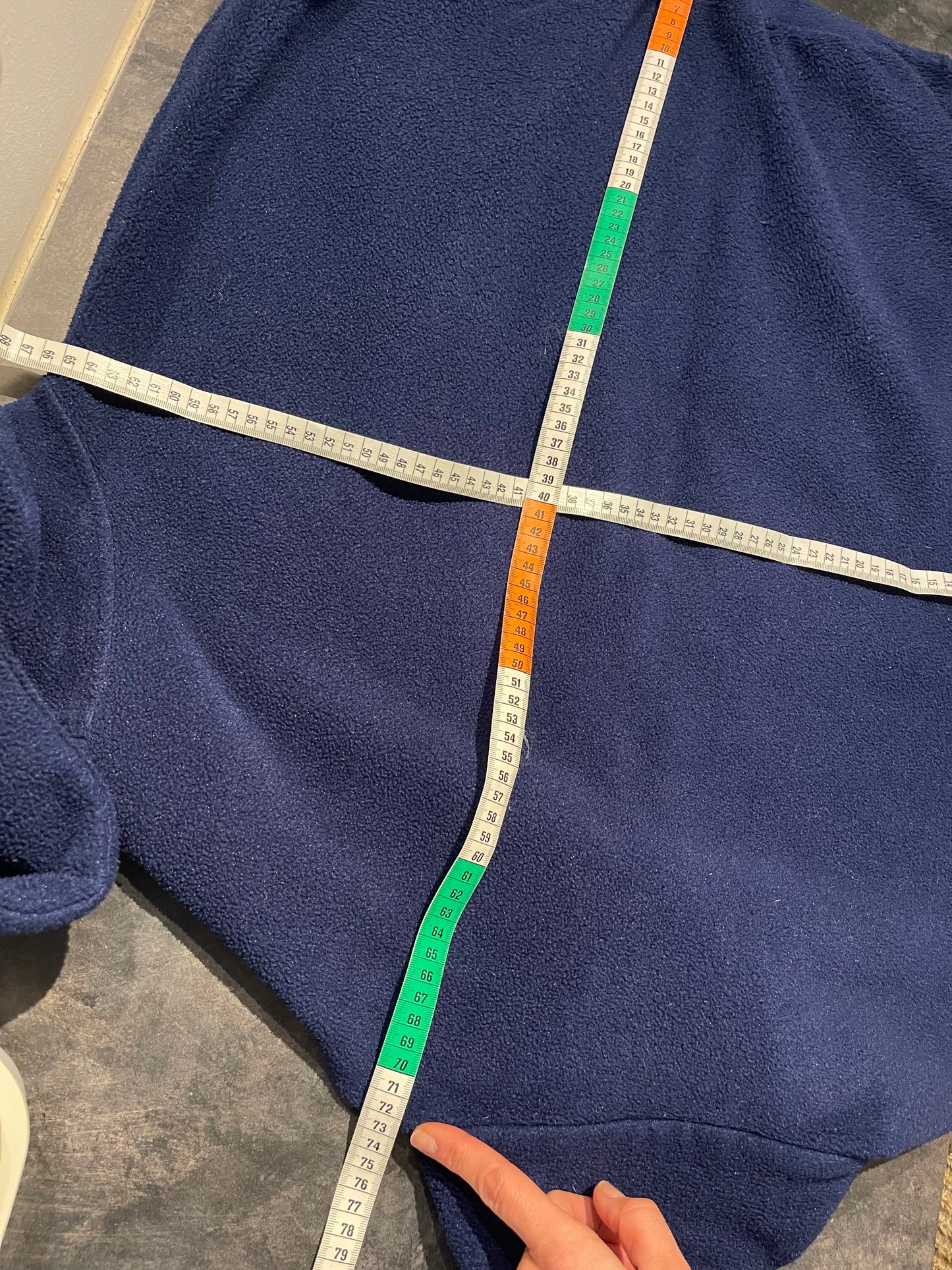 Vintage Fleece Jacke Vaude L/XL (Unisex) Polartec Pile marineblau