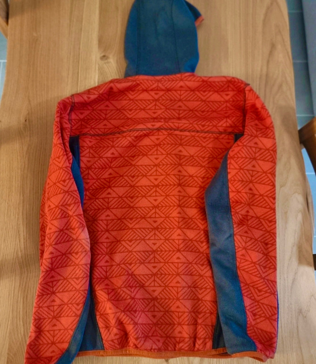 Fleece Jacke von Salewa (L Herren) Zipper Hoodie Muster orange