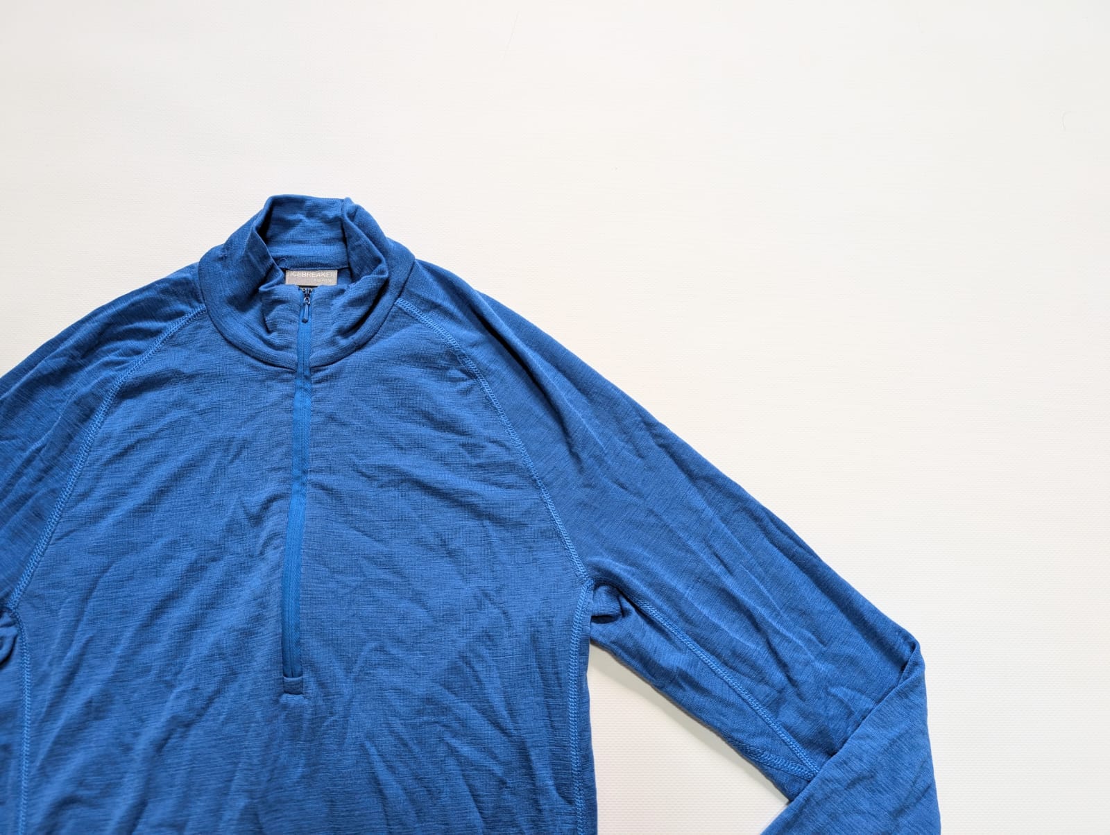 Merino 200 Longsleeve Icebreaker (Herren M) Neck Zip blau - wanderlich.com