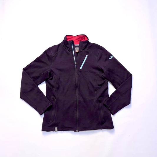 Jacke von Icebreaker pure Merinowolle (L Damen) Zipper Fleecejacke lila
