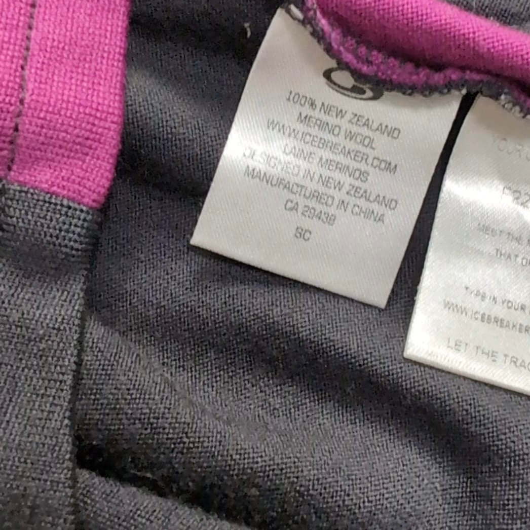 Merino Zip Longsleeve von Icebreaker (S Damen) dunkelgrau Magenta
