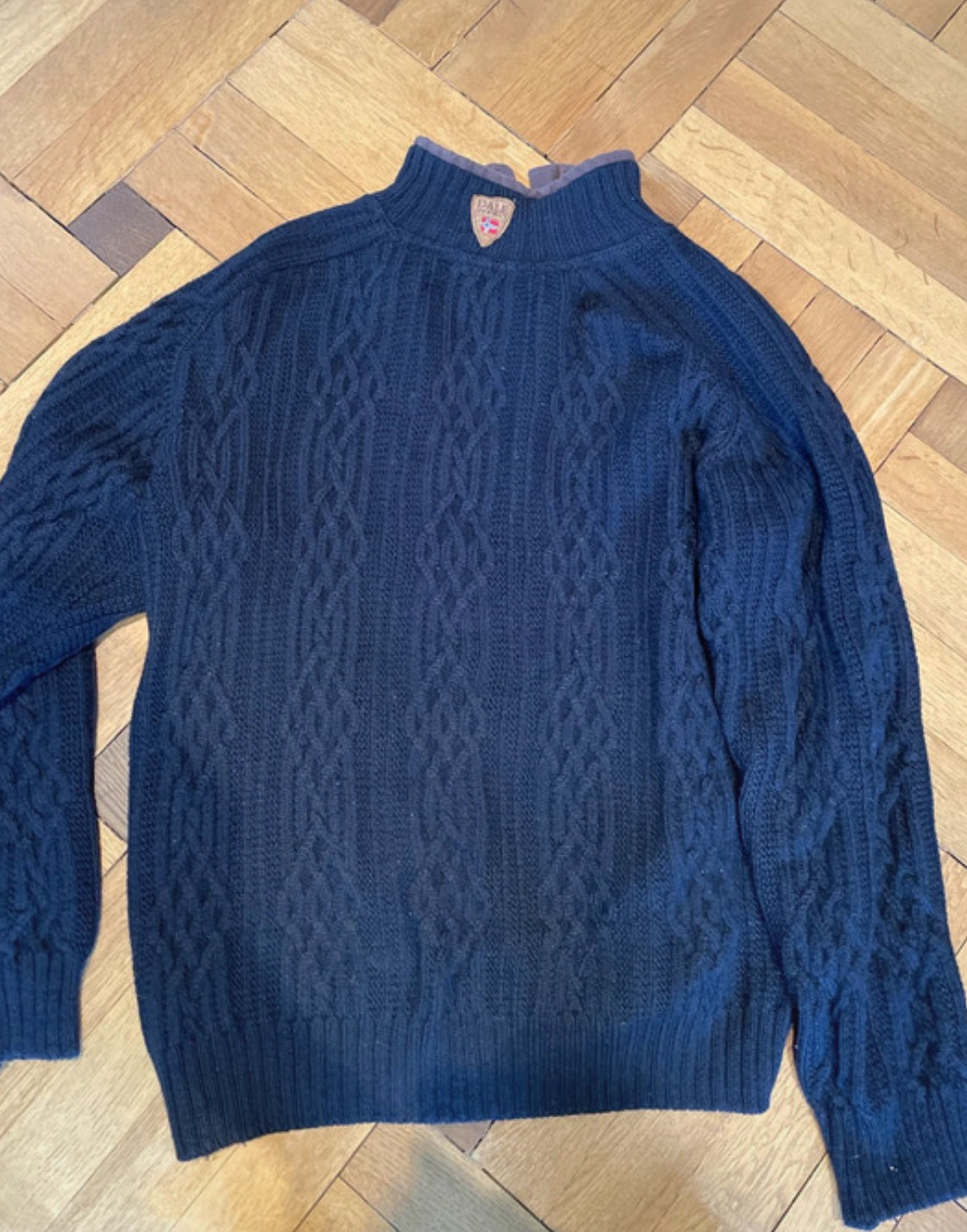 Strick Pullover Dale of Norway (L Herren) Zipper dunkelblau