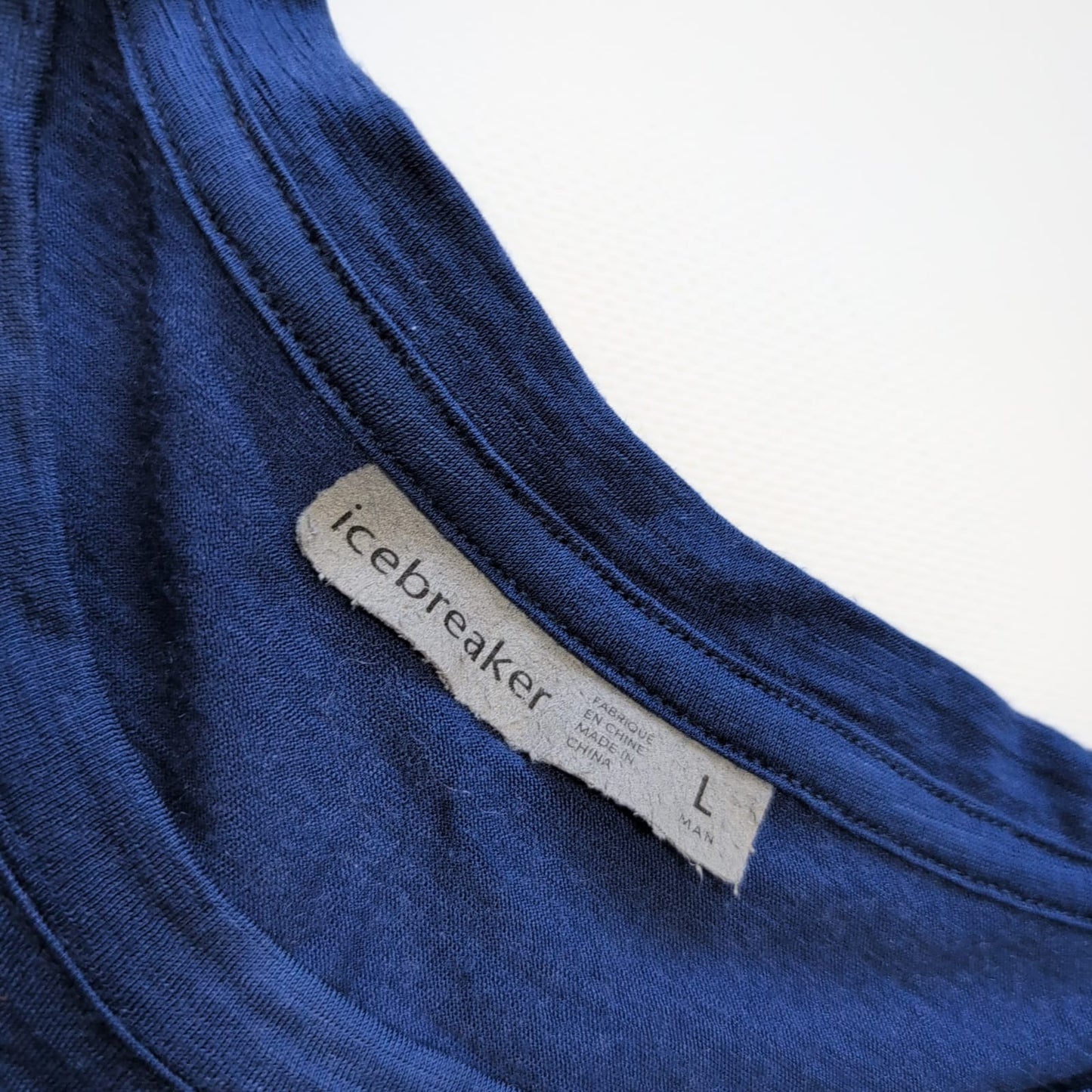 Merino T-Shirt von Icebreaker (L Herren) blau Print Berge