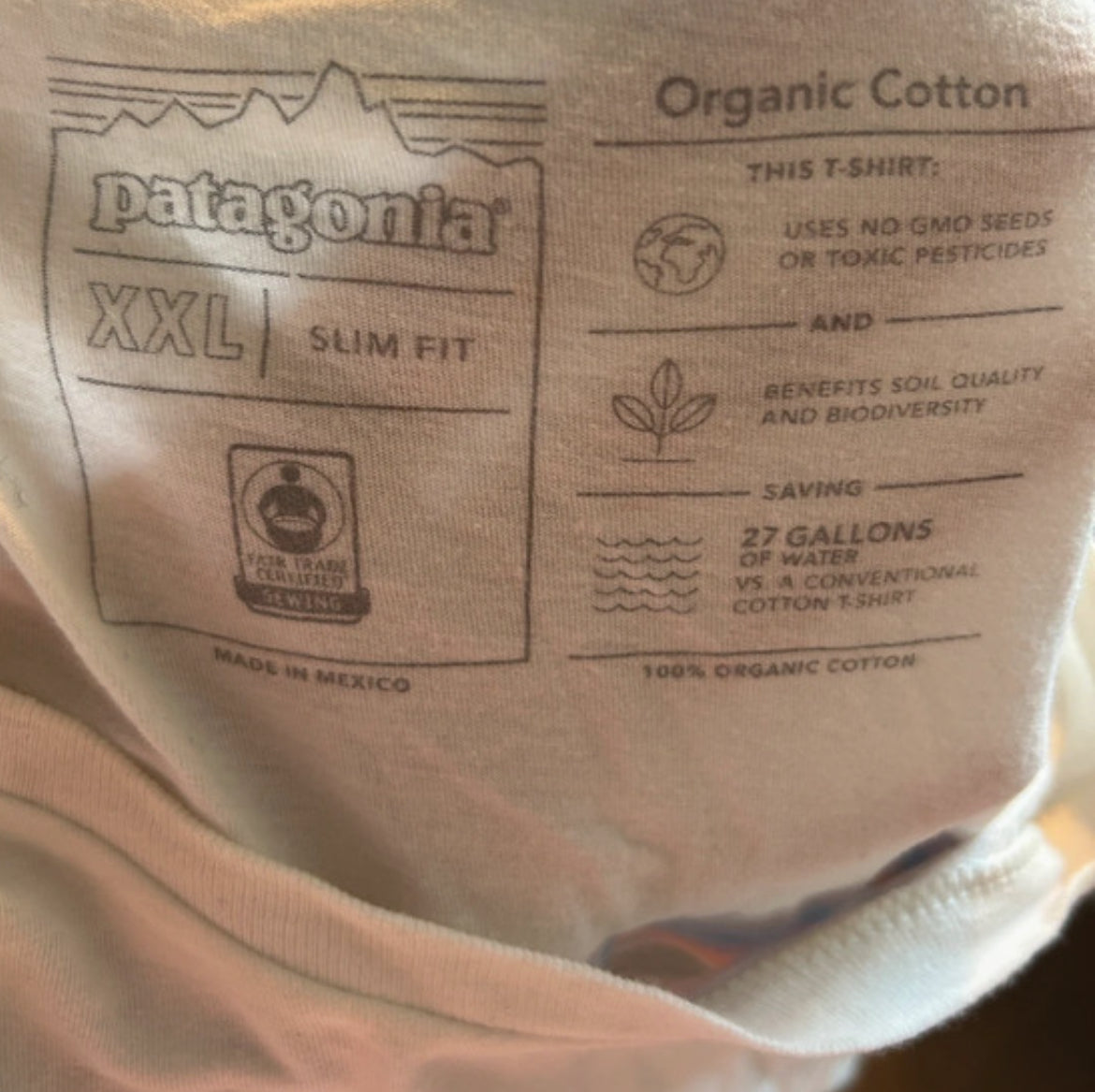 Patagonia T-Shirt (XXL Herren) Organic Cotton weiß mit Backprint