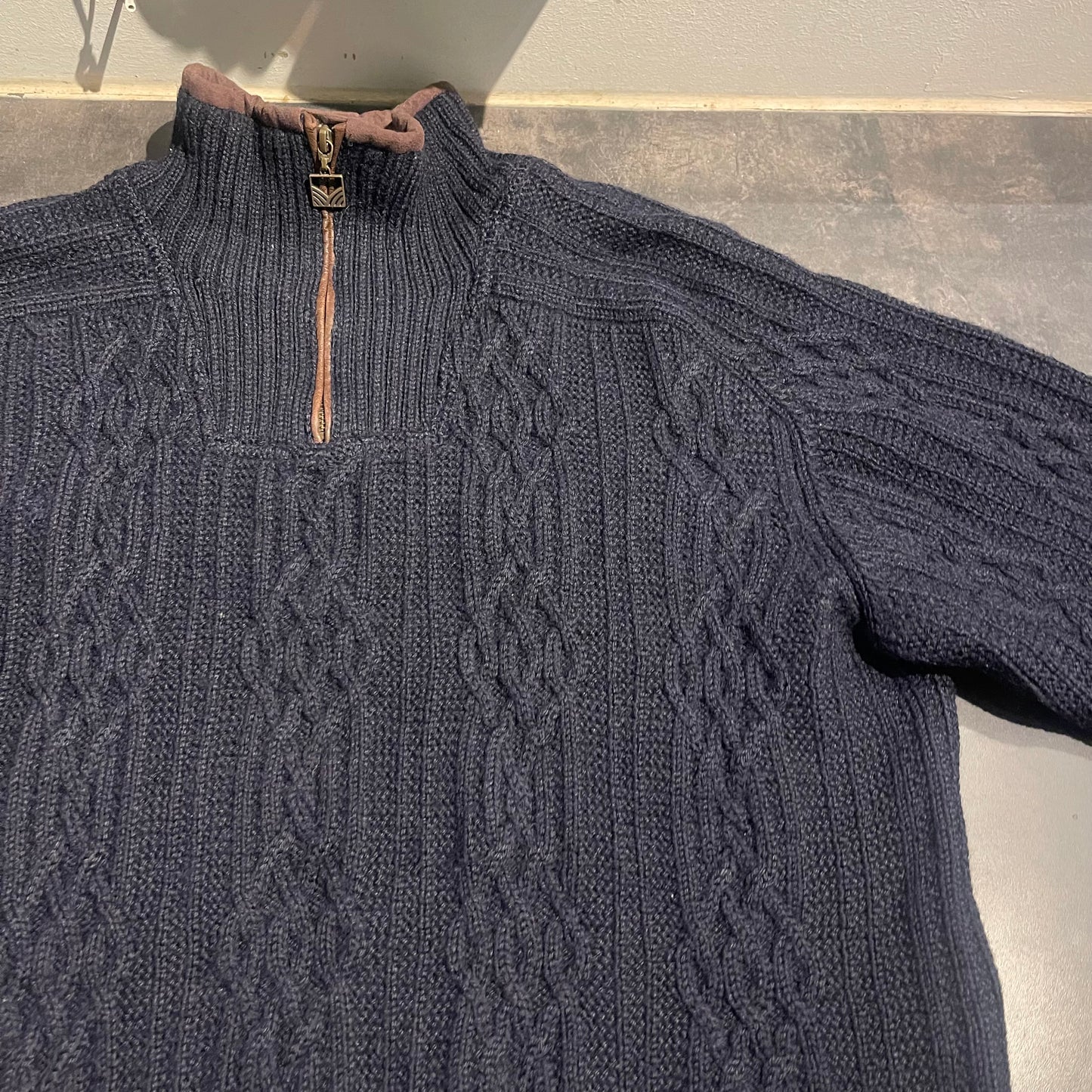 Strick Pullover Dale of Norway (L Herren) Zipper dunkelblau