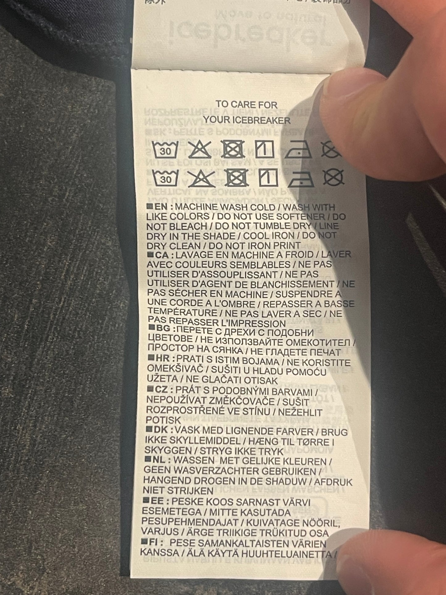 Merino T-Shirt von Icebreaker (XL Herren) dunkelblau Print