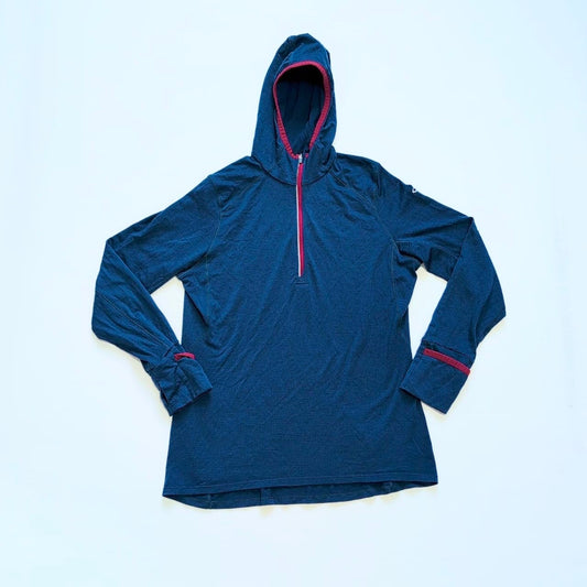 Merino Longsleeve von Icebreaker (XL Damen) 1/3 Zip Hoodie blau