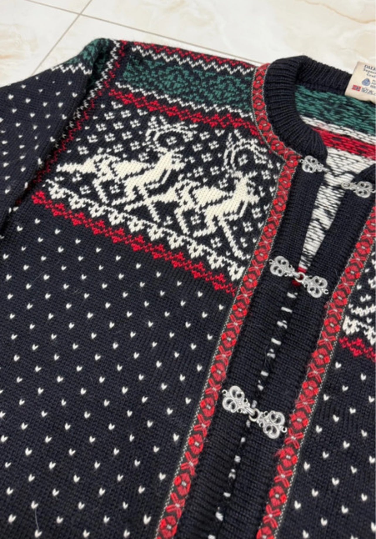 Strick Jacke Dale of Norway (XL Herren) Hirsche schwarz Wolle