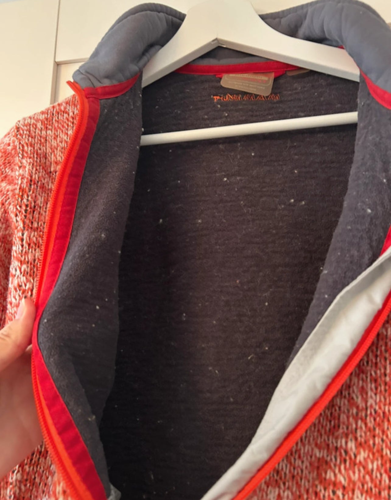Strick Jacke von Mammut (S/ M Damen) Zipper Fleece mit Wolle orange