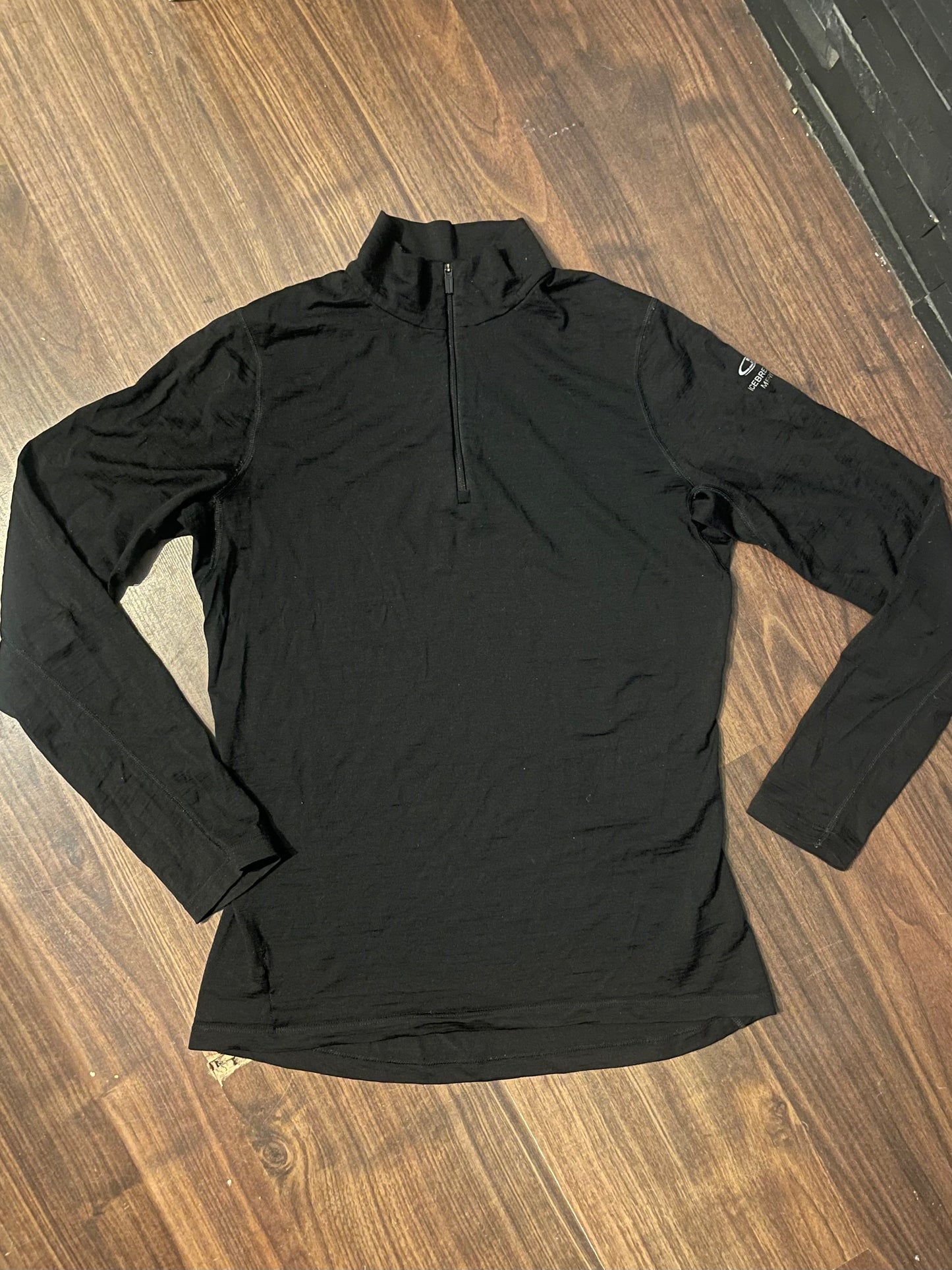 Merino 200 Longsleeve Icebreaker (S Herren / M Damen) Neck Zip schwarz - wanderlich.com
