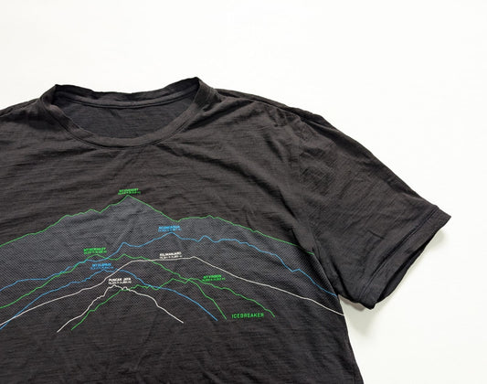 T-Shirt Icebreaker Merino (S /M Herren) schwarz Print MT Everest