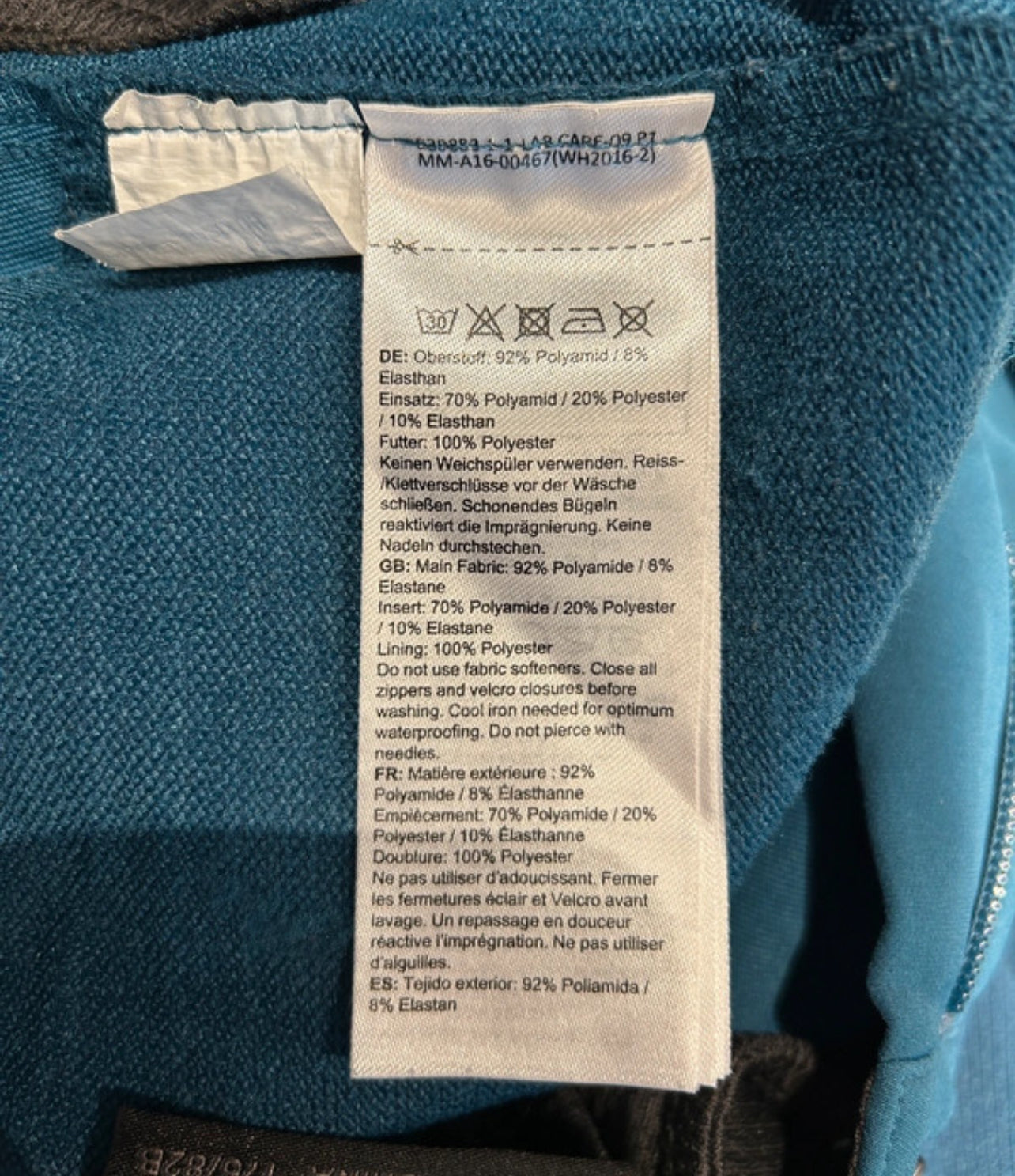 Elastische Trekking Hose von Mammut (S Herren) wasserabweisend blau