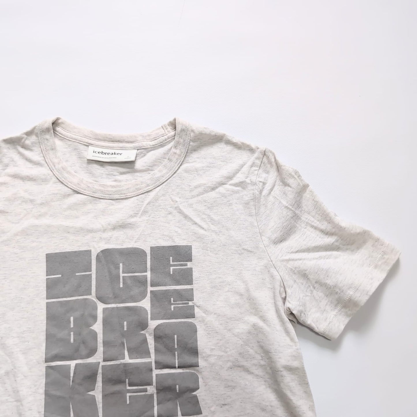 Merino T-Shirt von Icebreaker (Damen S) weiß Brustprint