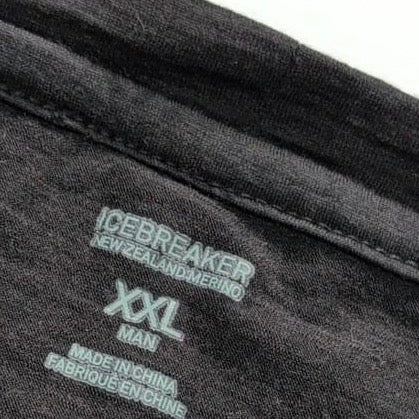 Longsleeve von Icebreaker Merino (XXL Herren) dunkelgrau Brustprint Berge