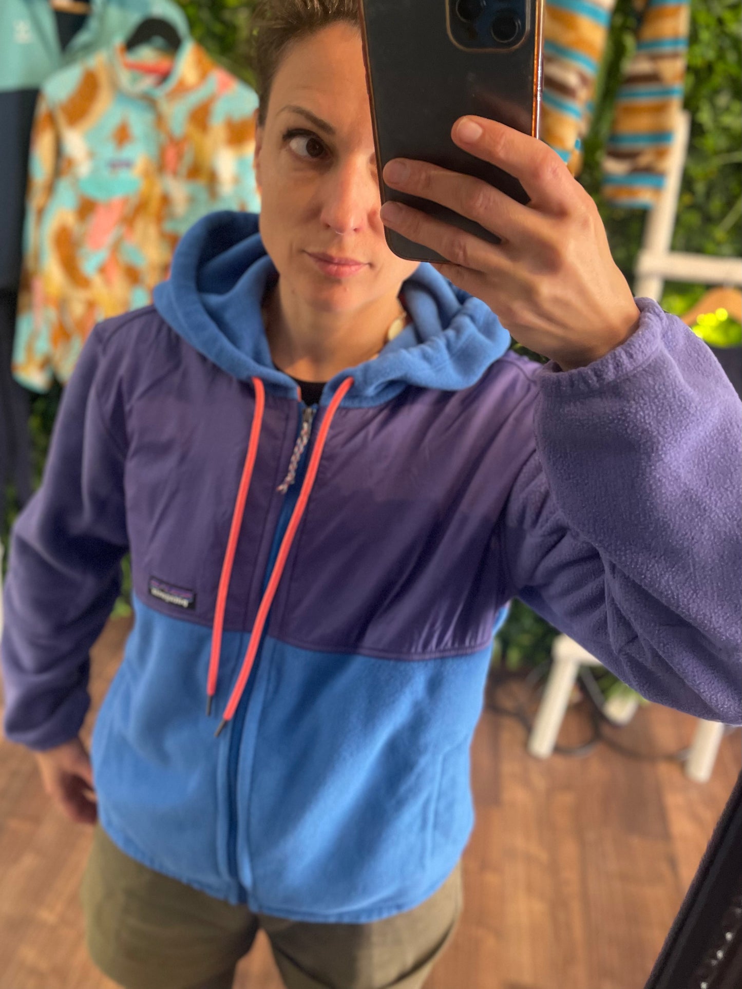 Patagonia Fleece Kapuzen Jacke (M Damen) Synchilla Hoodie lila blau - wanderlich.com