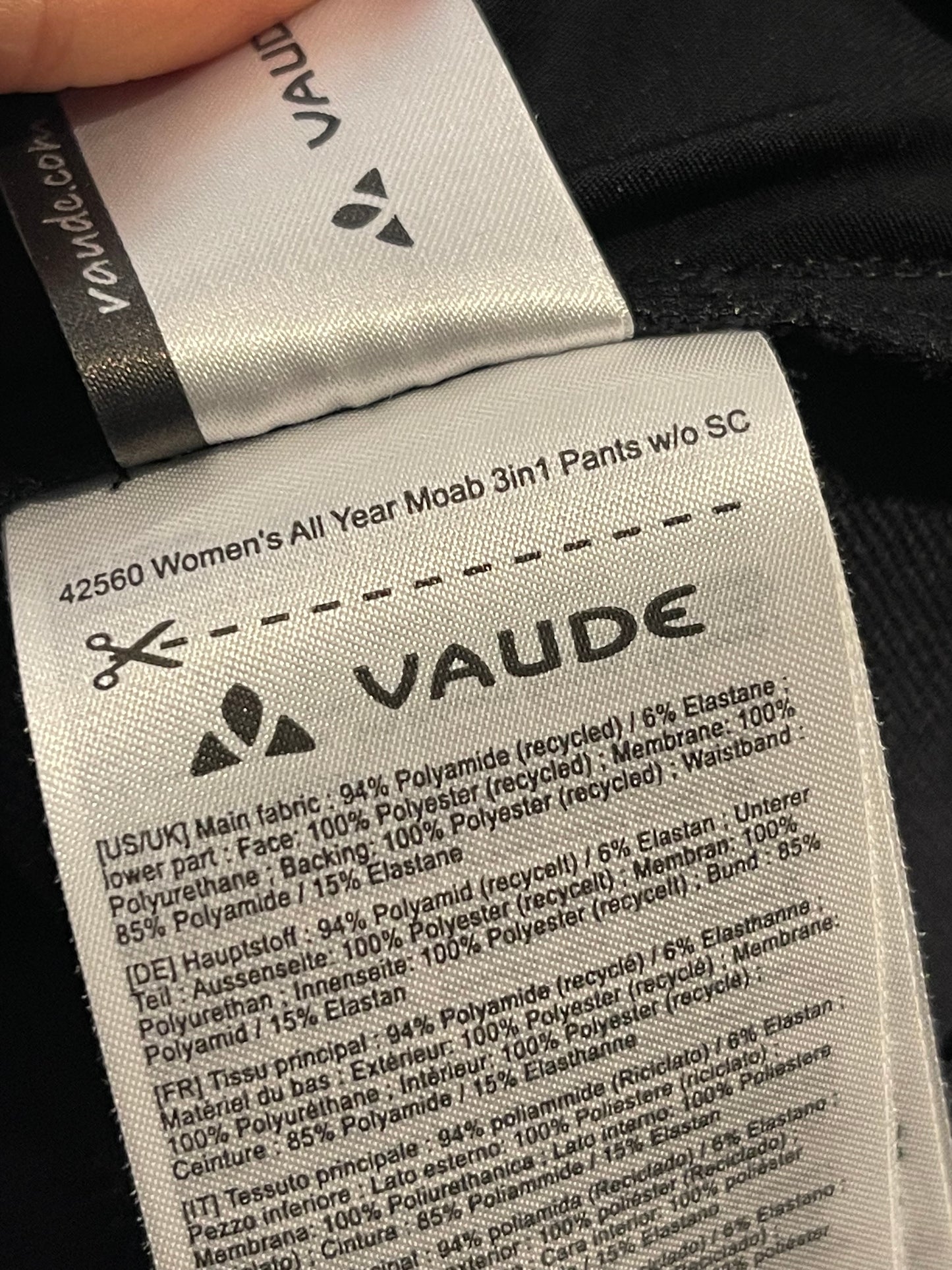 Ski / MTB 3in1 Hose von Vaude (XS/ S Damen ) Softshell Purpur schwarz