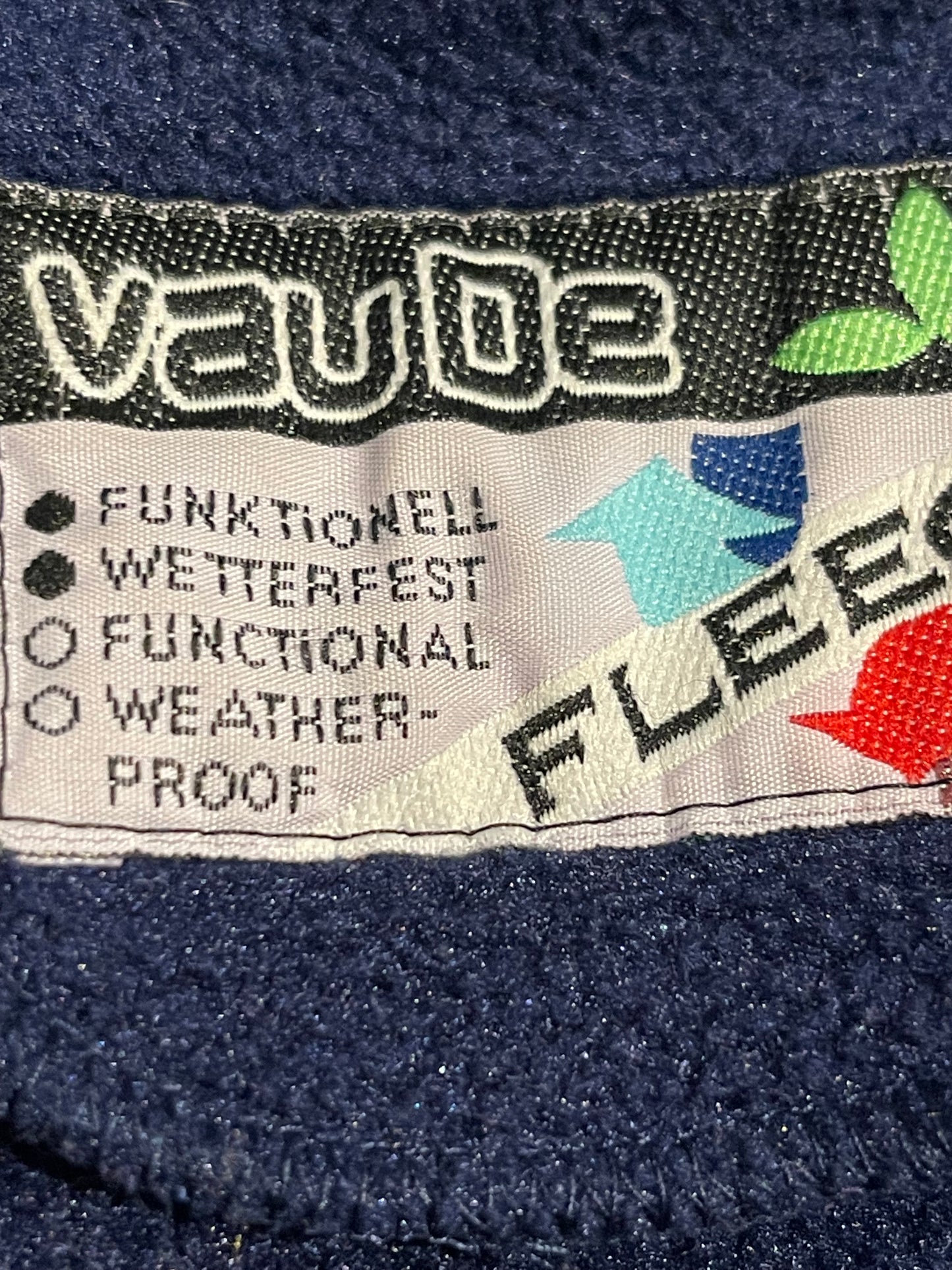 Vintage Fleece Jacke Vaude L/XL (Unisex) Polartec Pile marineblau