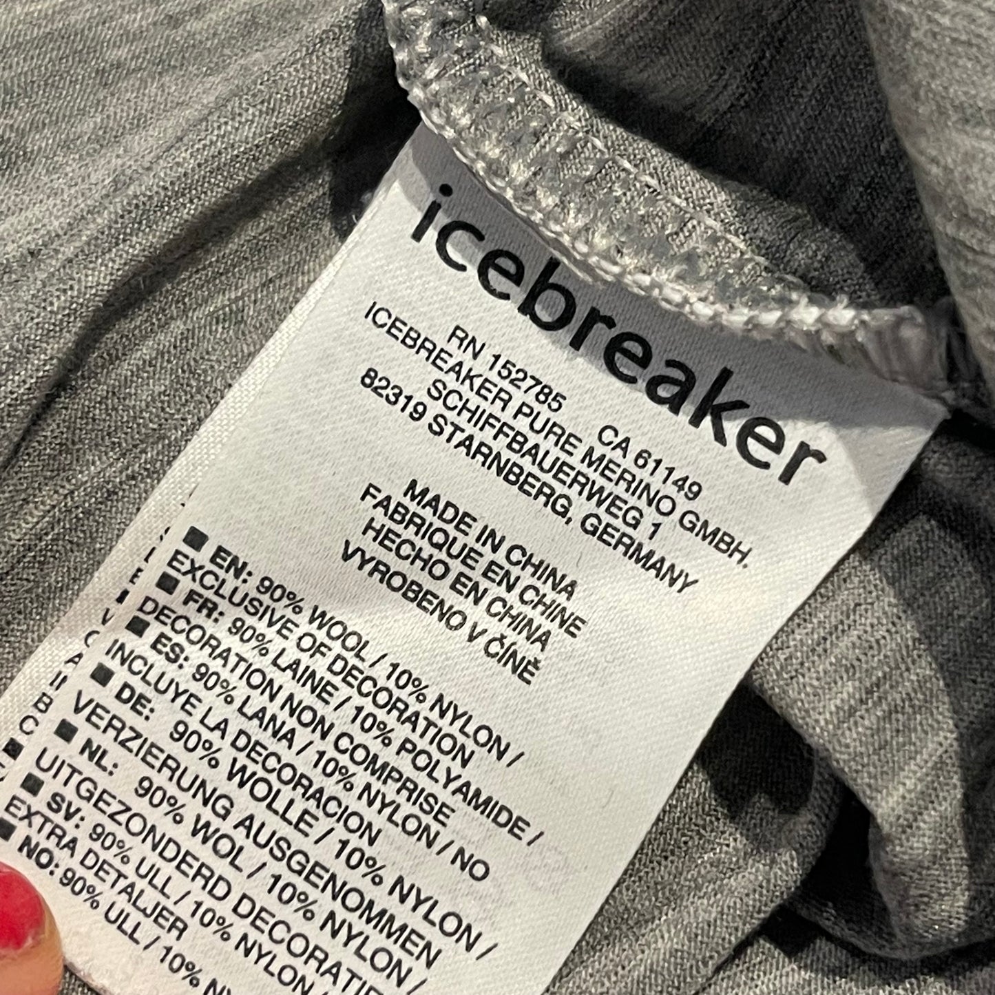 T-Shirt von Icebreaker Merino (S Herren) grau Print Berge