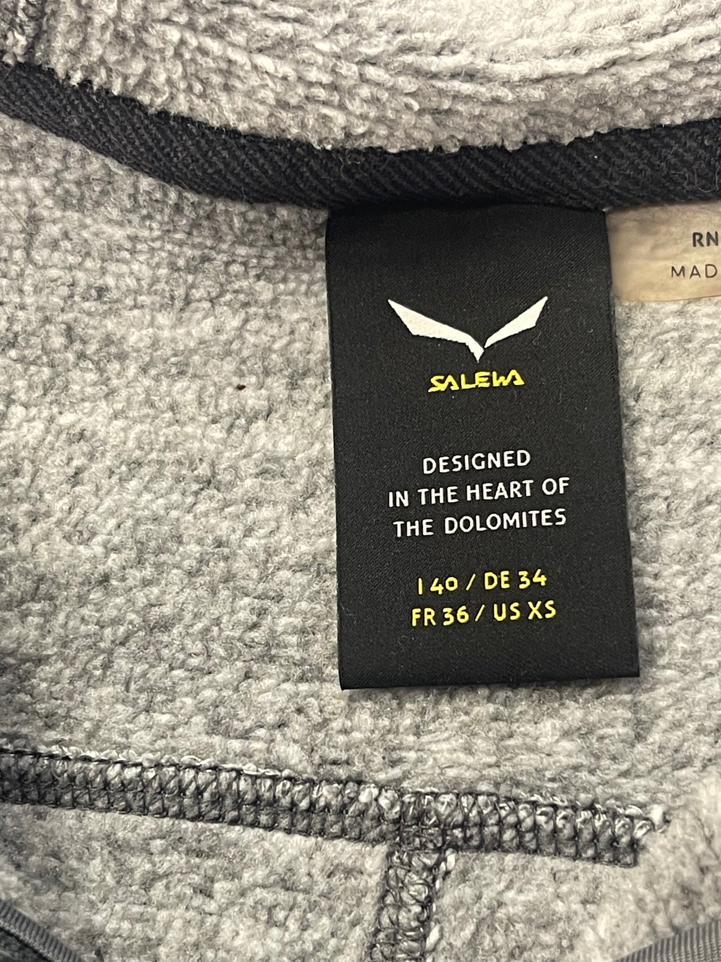 Fleece Jacke von Salewa (XS Damen) Kapuzenjacke Strickoptik grau