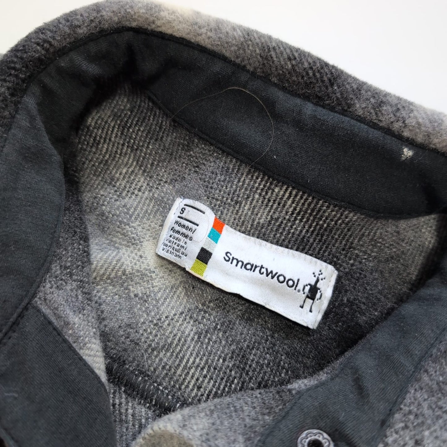 Heavyweight Hemd von Smartwool (S Damen) Merinowolle grau kariert - wanderlich.com