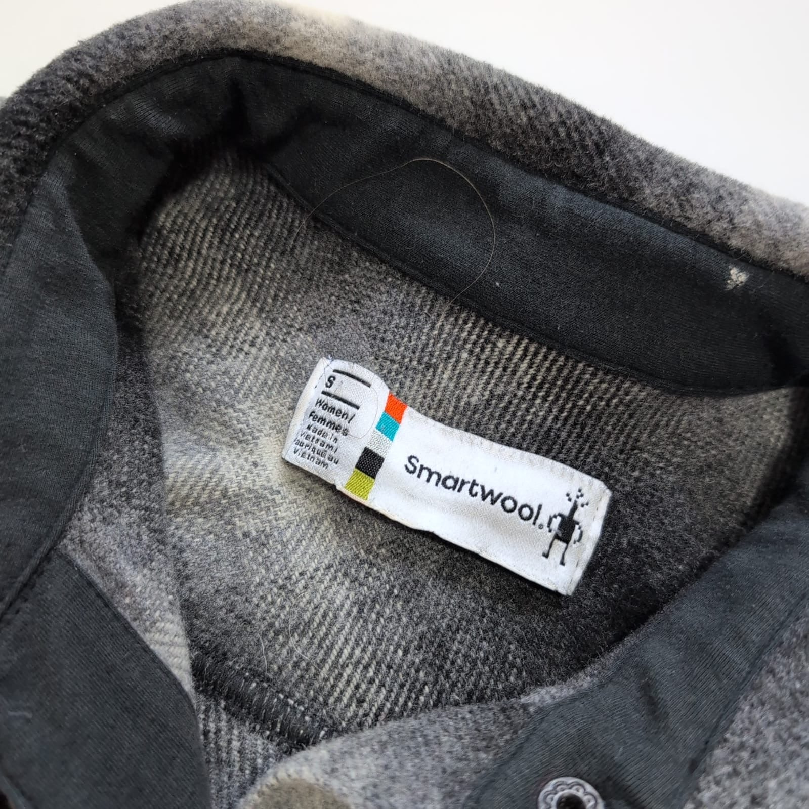 Heavyweight Hemd von Smartwool (S Damen) Merinowolle grau kariert - wanderlich.com
