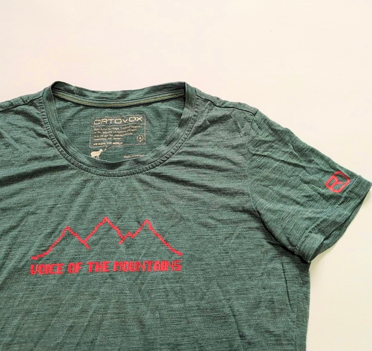 T-Shirt Ortovox Merino (S Damen) grün mit Print