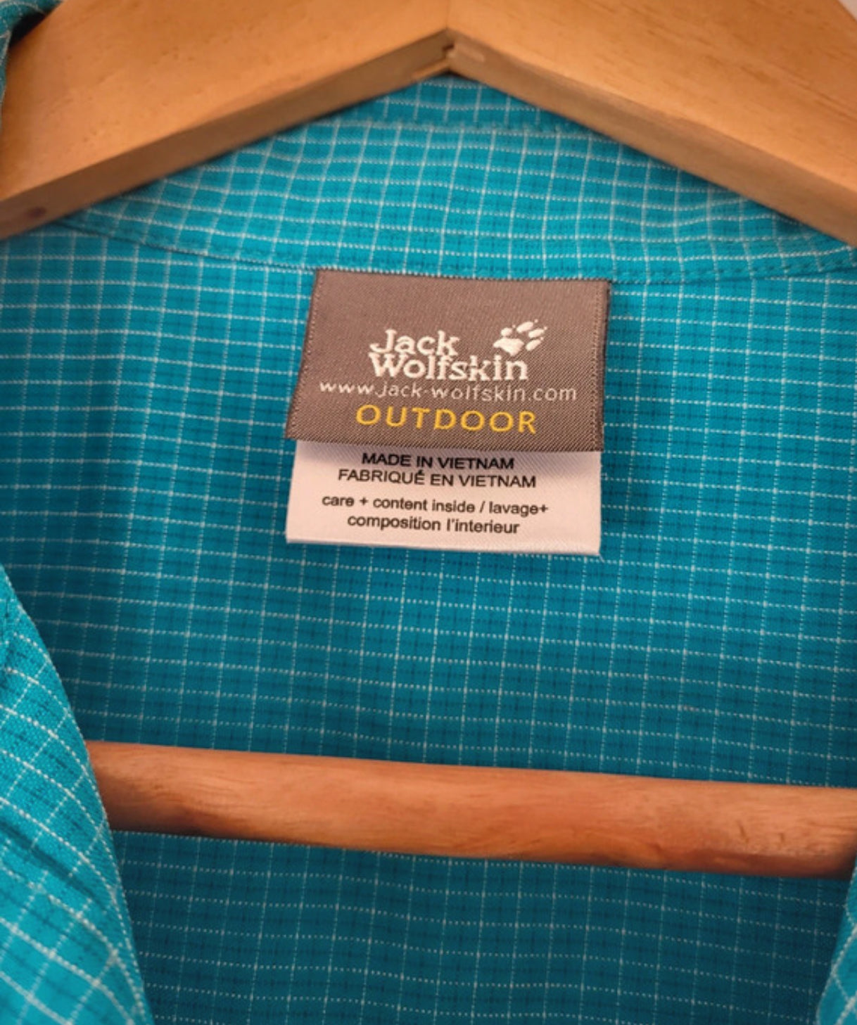 Kurzarm Hemd von Jack Wolfskin (S Damen) blau kleinkariert