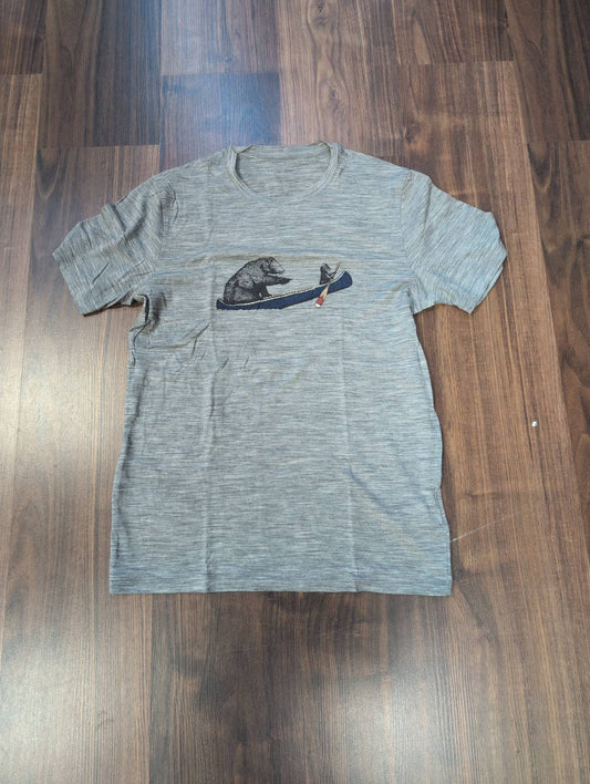 T-Shirt von Icebreaker Merino (S Herren) grau Print