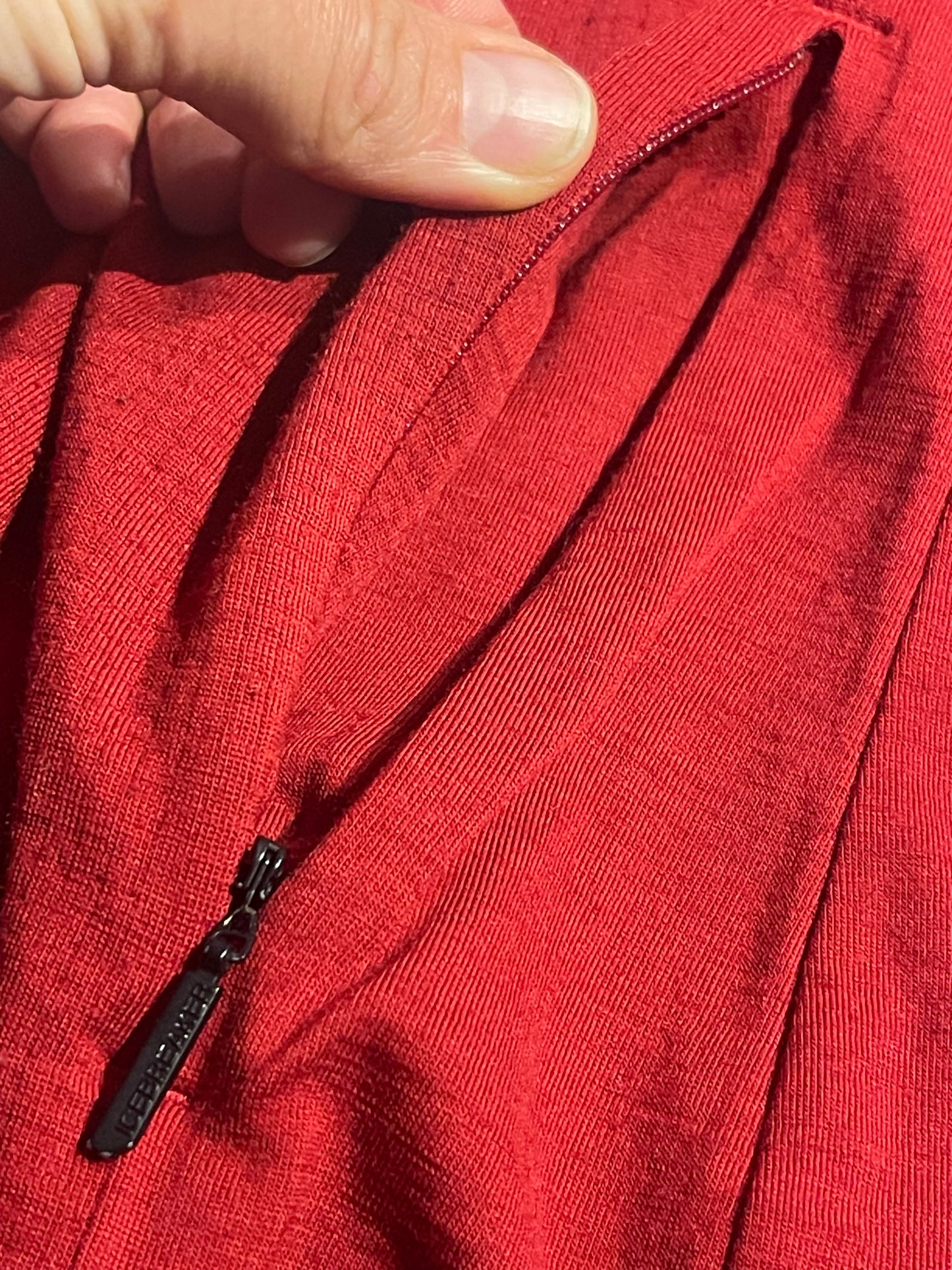 Pure Merino Jacke Icebreaker (S Herren) Zipper rot